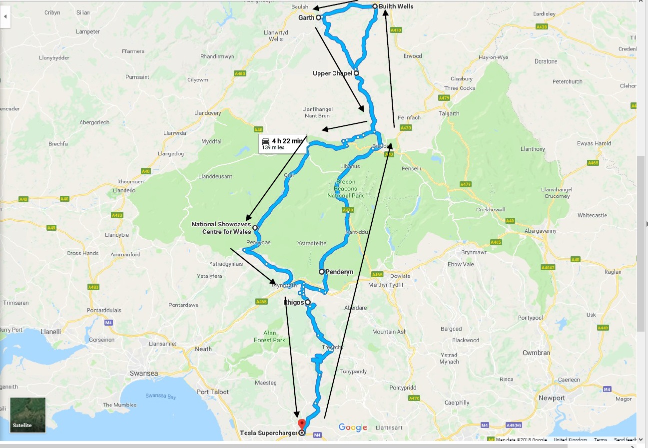 Overview of route below